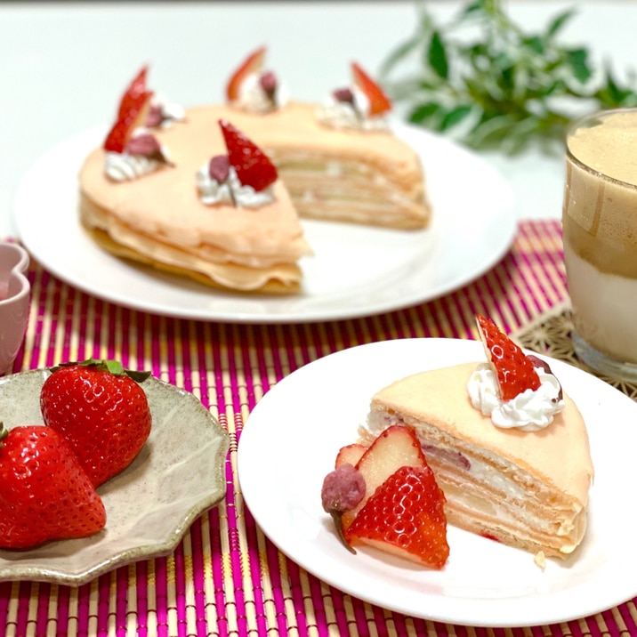 ホットケーキミックスで簡単 苺のミルクレープ レシピ 作り方 By Aya 楽天レシピ